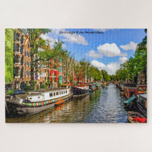 Hausboote Amsterdam. Puzzle