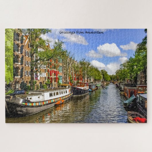 Hausboote Amsterdam. Puzzle (Horizontal)