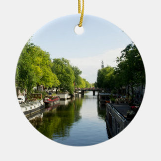 Hausboote auf dem Amsterdamer Kanal Keramikornament