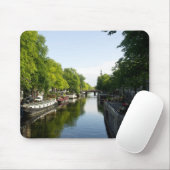 Hausboote auf dem Amsterdamer Kanal Mousepad (Mit Mouse)