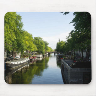 Hausboote auf dem Amsterdamer Kanal Mousepad