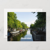 Hausboote auf dem Amsterdamer Kanal personalisiere Postkarte (Vorne/Hinten)
