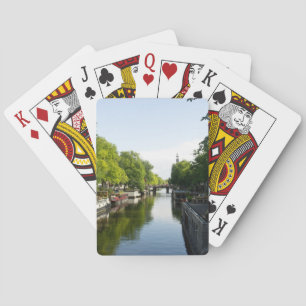 Hausboote auf dem Amsterdamer Kanal Spielkarten
