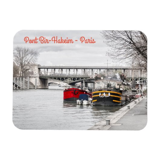 Hausboote in der Nähe von Pont Bir-Hakeim - Paris Magnet (Horizontal)