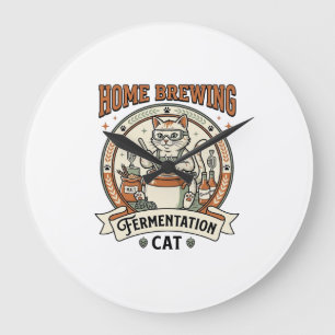 Hausbrauen Fermentation Katze Hausbrauen Ferment Große Wanduhr