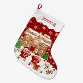 Häuschen aus Lebkuchen Großer Weihnachtsstrumpf (Vorderansicht (hängend))