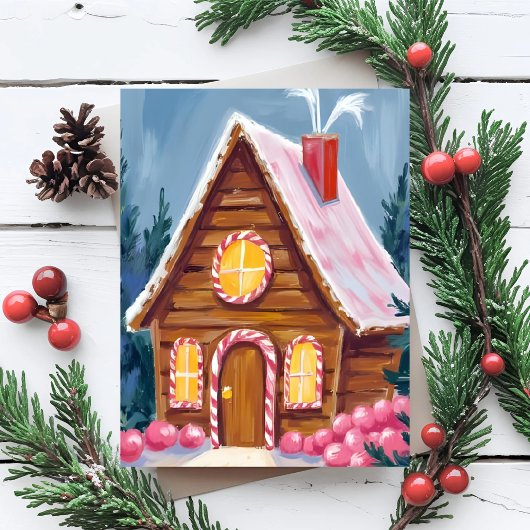 Häuschen aus Lebkuchen Pink Weihnachten
