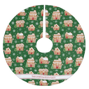 Häuschen aus Lebkuchen Polyester Weihnachtsbaumdecke