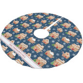 Häuschen aus Lebkuchen Polyester Weihnachtsbaumdecke (Schrägansicht)