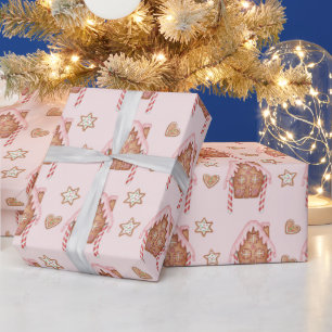 Häuschen aus Lebkuchen & Weihnachtsplätzchen Geschenkpapier