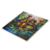 Häuschen Buntglas Fliese (Seite)