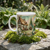 Häuschen Kobold Patchwork-Quilt Szene Kaffeetasse