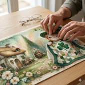 Häuschen Kobold Patchwork-Quilt Szene Puzzle