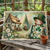 Häuschen Kobold Patchwork-Quilt Szene Puzzle