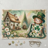Häuschen Kobold Patchwork-Quilt Szene Puzzle