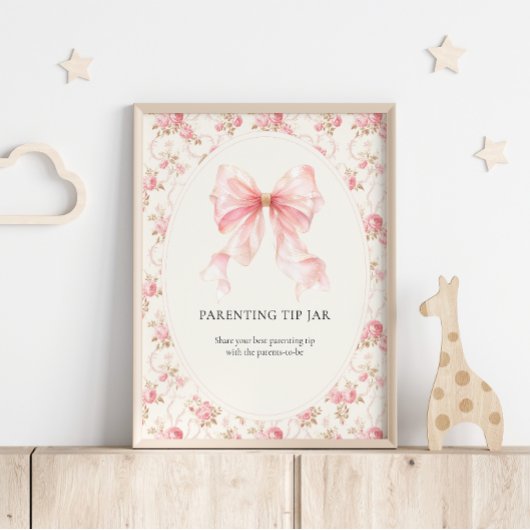 Häuschen mit rosa Schleife - Erziehungstipps - Bab Poster