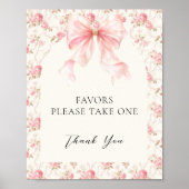 Häuschen mit rosa Schleife Florale Gefälligkeiten  Poster (Vorne)