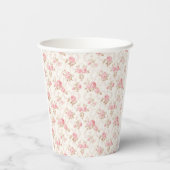 Häuschen mit rosa Schleife Florales Babyshower-Fes Pappbecher (Rückseite)