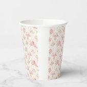 Häuschen mit rosa Schleife Florales Babyshower-Fes Pappbecher (Links)