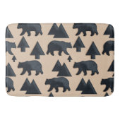 Häuschen-schwarzer Bär Badematte (Vorderseite)