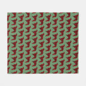 Häuschenborzoi-Büffel-karierter FleeceThrow Fleecedecke (Vorderseite (Horizontal))