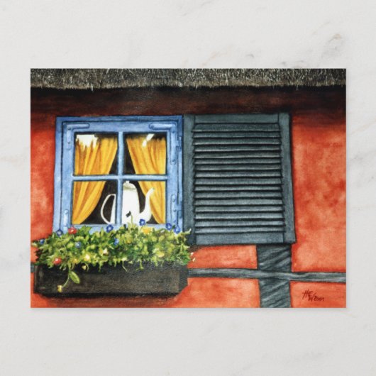 Häuschenfenster Postkarte (Vorderseite)