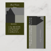 Hausdach-Dach-Bau-Schwarz-   Grau Visitenkarte (Vorne/Hinten)
