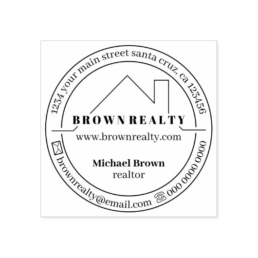 Hausdach im Kreis Gummistempel (Prägung)