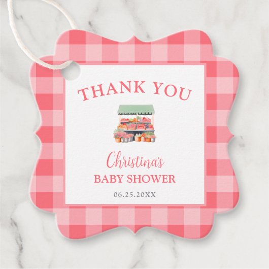 Hauseigene Babydusche Danke Geschenkanhänger (Vorderseite)