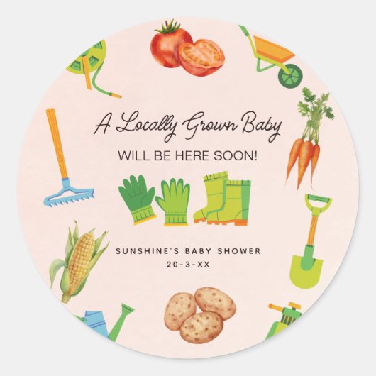 Hauseigene Boots Gemüsedusche Classic Runder Aufkleber (Vorderseite)