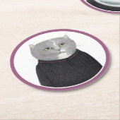HAUSEKEEPER CAT Round Paper Untersetzer (Angewinkelt)