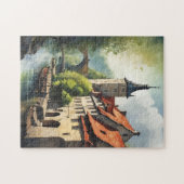 Häuser am Fluss Puzzle (Horizontal)