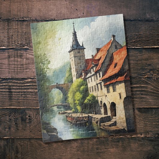Häuser am Fluss Puzzle
