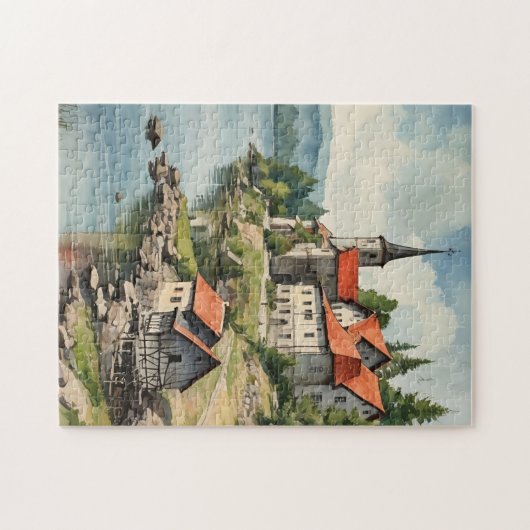 Häuser am Fluss Puzzle (Horizontal)