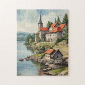 Häuser am Fluss Puzzle (Vertikal)