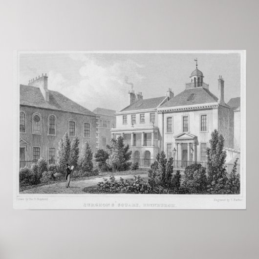 Häuser auf dem Chirurgen-Platz, Edinburgh Poster (Vorne)