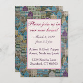 Häuser auf der Hill Housewarming Party Card Save The Date (Vorne/Hinten)