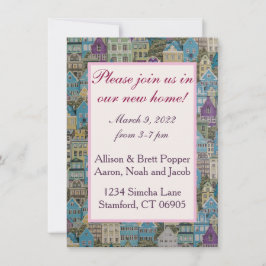 Häuser auf der Hill Housewarming Party Card Save The Date
