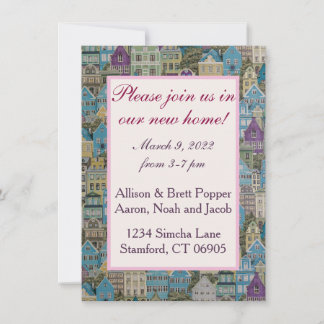Häuser auf der Hill Housewarming Party Card Save The Date