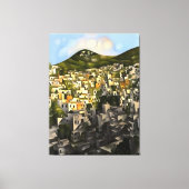 Häuser auf der Hillside - Abstrakte Kunstfertigkei Leinwanddruck (Vorderseite)