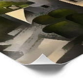 Häuser auf der Hillside - Abstrakte Kunstfertigkei Poster (Ecke)