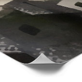 Häuser auf der Hillside - Abstrakte Kunstfertigkei Poster (Ecke)