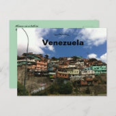 Häuser auf einem Hügel in Caracas Venezuela Postkarte (Vorne/Hinten)
