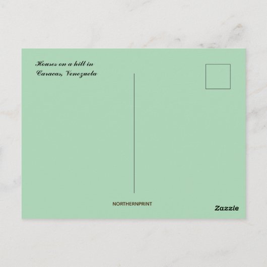 Häuser auf einem Hügel in Caracas Venezuela Postkarte (Rückseite)