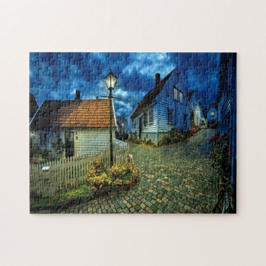 Häuser auf Steinstraßen Puzzle (Horizontal)