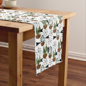 Häuser aus dem Mittelalter auf Weiß | Schönes Retr Kurzer Tischläufer (Beispiel)