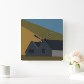 Häuser Berge Landschaft Natur Quadratische Wanduhr (Zuhause)