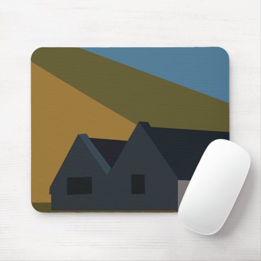 Häuser Berge Naturlandschaft Mousepad (Mit Mouse)