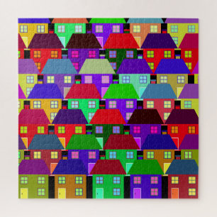 HÄUSER BUNTE HEIMAT GEMEINSCHAFT PUZZLE