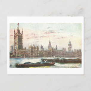 Häuser des Londoner Parlaments Vintage Postkarte